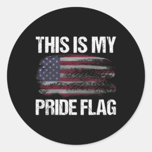 This Is My Pride Flag Usa American 4th Of July Pat Classic Round Sticker