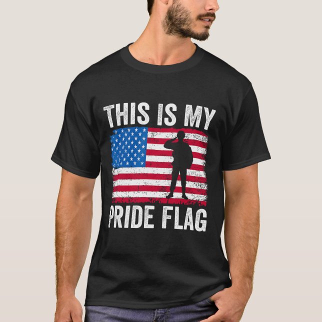 This Is My Pride Flag Usa American 4th Of July Pat T-Shirt (Front)