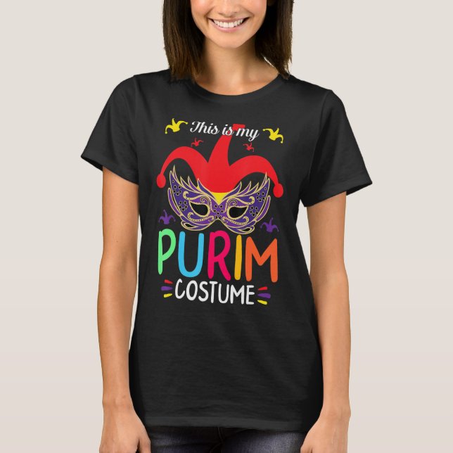 This Is My Purim Costume Happy Purim Holiday Jewis T-Shirt (Front)