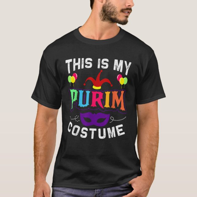 This Is My Purim Costume Jewish Happy Purim T-Shirt (Front)
