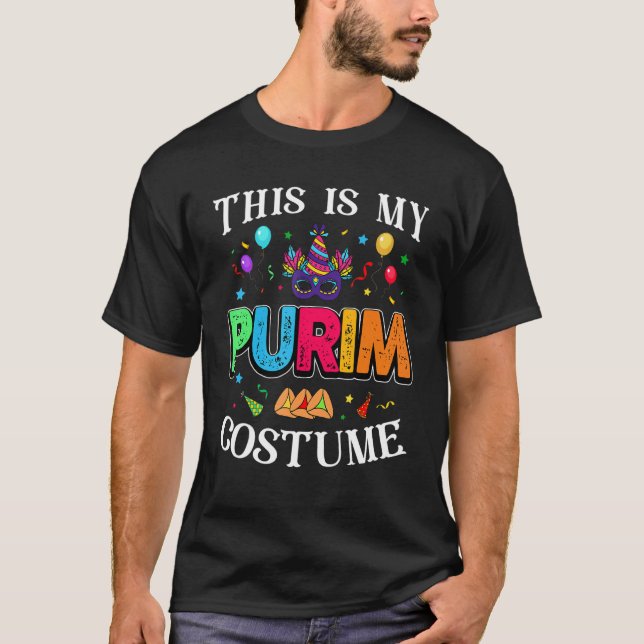 This Is My Purim Costume Jewish Happy Purim T-Shirt (Front)