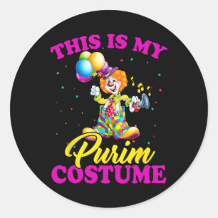 This Is My Purim Costume Jewish Purim Gift 1  Classic Round Sticker
