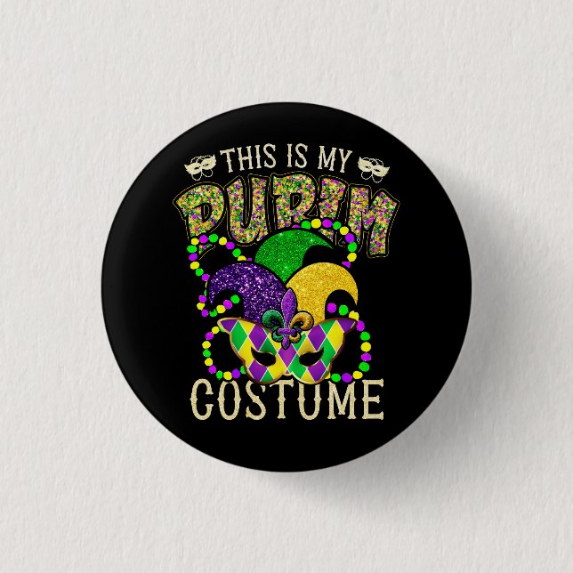 This Is My Purim Costume Jewish Purim Mardi Gras M 3 Cm Round Badge (Front)