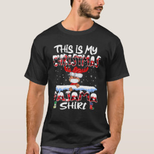 This Is My Reindeer Ice Christmas Pajama Santa Hat T-Shirt