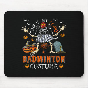 This Is My Scary Badminton Costume Halloween Skele Mouse Mat