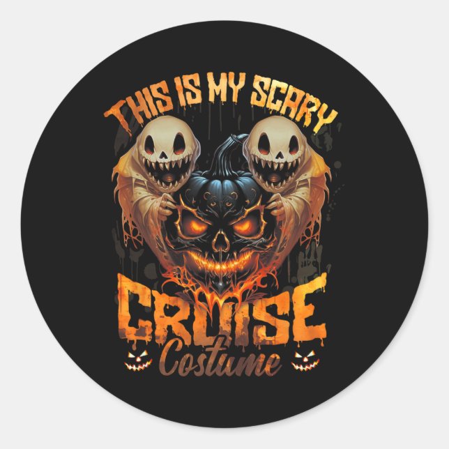 This Is My Scary Cruise Costume Devil Ghost Horror Classic Round Sticker (Front)