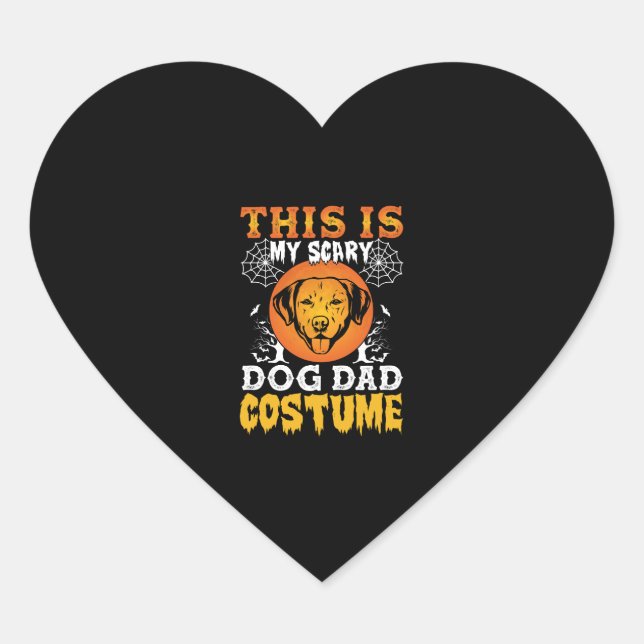 This is My Scary Dog Dad Costume Heart Sticker (Front)