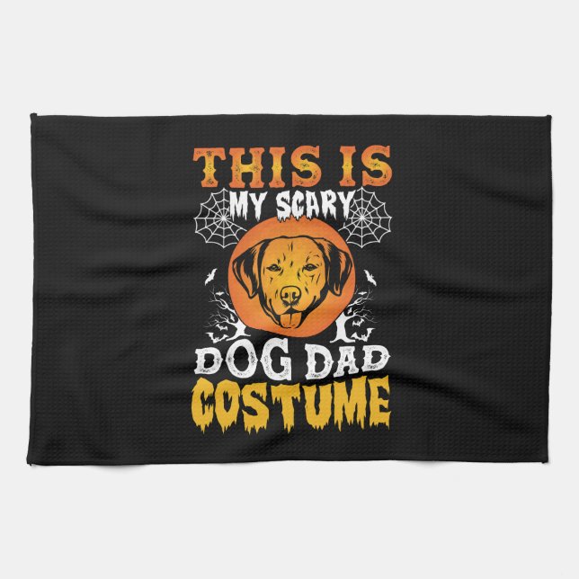 This is My Scary Dog Dad Costume Tea Towel (Horizontal)