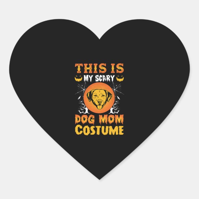 This is My Scary Dog Mum Costume Heart Sticker (Front)