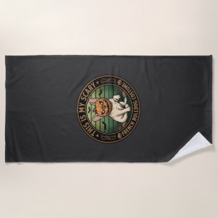 This Is My Scary French Bulldog Costume Halloween Beach Towel