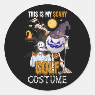 This Is My Scary Golf Costume Halloween Skeleton G Classic Round Sticker