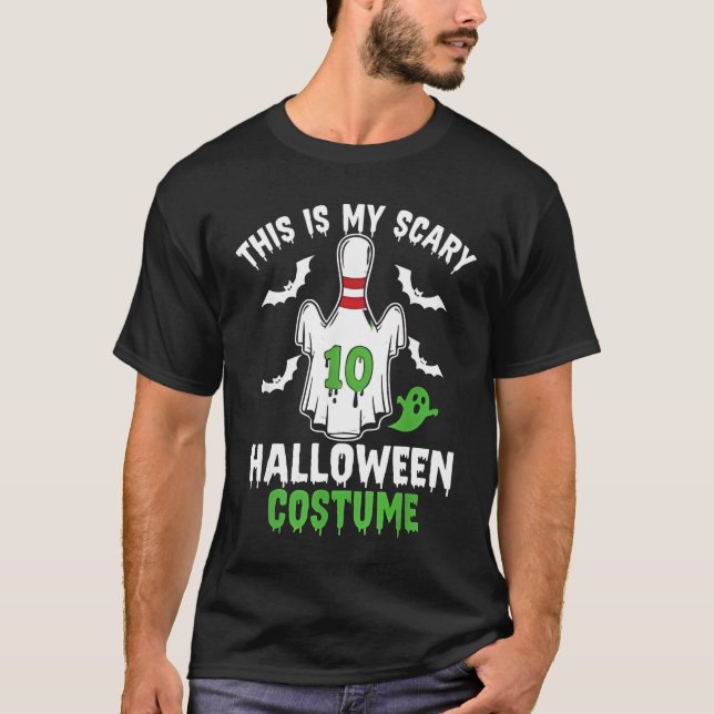 This is My Scary Halloween Costume Bowling Pin Gho T-Shirt (Front)