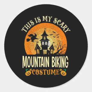 This Is My Scary Mountain Biking Costume Halloween Classic Round Sticker