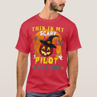 This Is My Scary Pilot Costume Scary Pumpkin Hallo T-Shirt