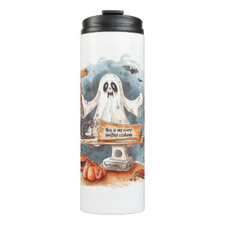 this is my scary quilter costume thermal tumbler
