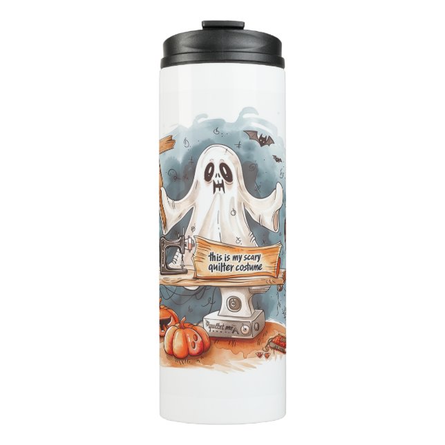 this is my scary quilter costume thermal tumbler (Front)