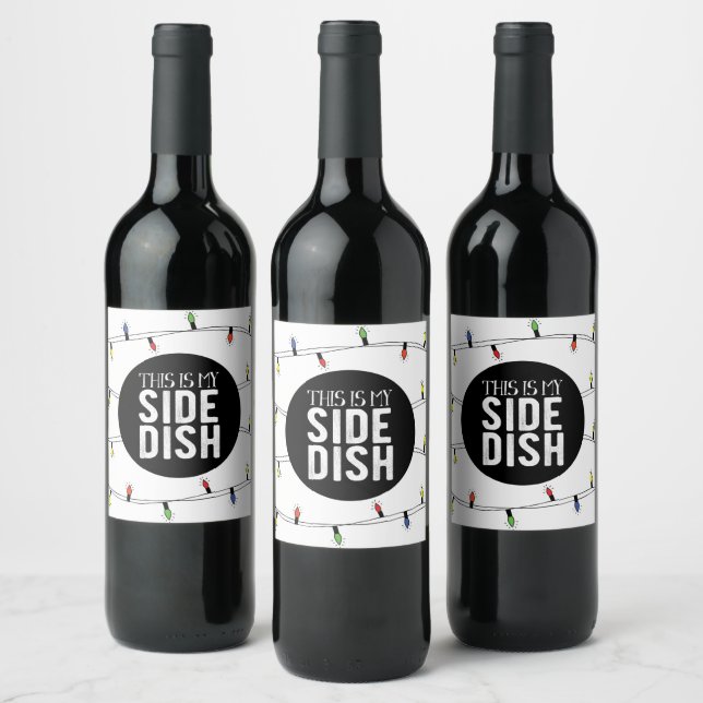 This Is My Side Dish Christmas Wine Label (Bottles)