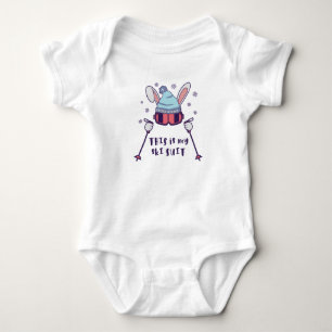 This is my Ski Suit Skiing Rabbit with ski poles Baby Bodysuit