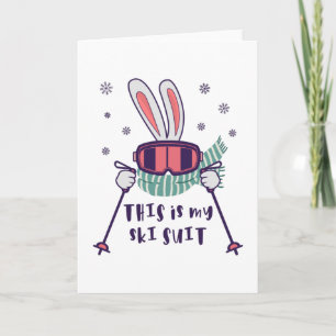 This is my Ski Suit Skiing Rabbit with ski poles Card
