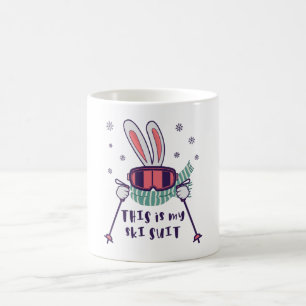 This is my Ski Suit Skiing Rabbit with ski poles Coffee Mug