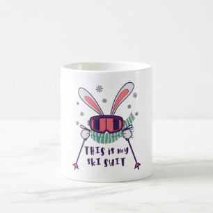 This is my Ski Suit Skiing Rabbit with ski poles Coffee Mug