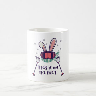 This is my Ski Suit Skiing Rabbit with ski poles Coffee Mug