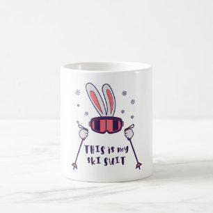 This is my Ski Suit Skiing Rabbit with ski poles Coffee Mug