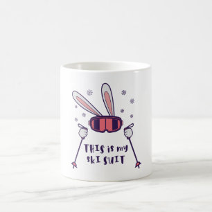 This is my Ski Suit Skiing Rabbit with ski poles Coffee Mug
