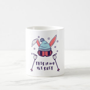 This is my Ski Suit Skiing Rabbit with ski poles Coffee Mug