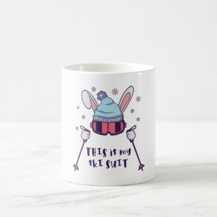 This is my Ski Suit Skiing Rabbit with ski poles Coffee Mug