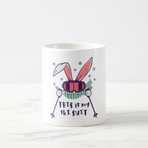 This is my Ski Suit Skiing Rabbit with ski poles Coffee Mug