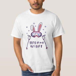 This is my Ski Suit Skiing Rabbit with ski poles T-Shirt