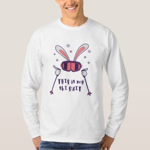 This is my Ski Suit Skiing Rabbit with ski poles T-Shirt