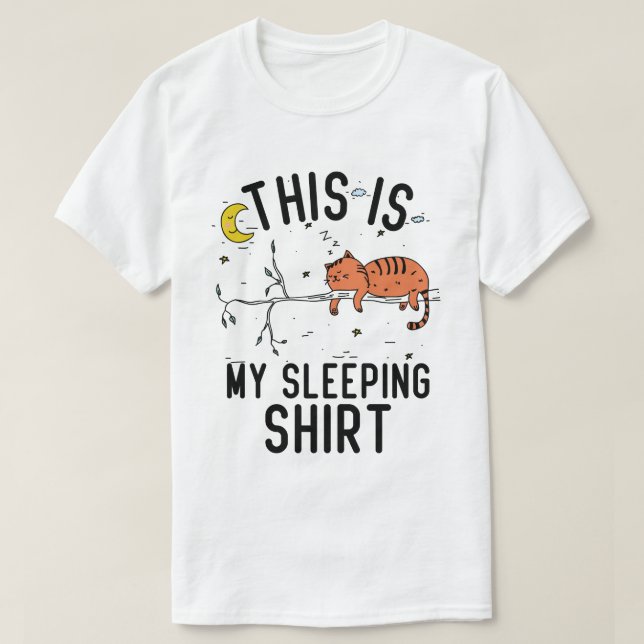 This Is My Sleeping shirt Cat Sleeping On Tree  (Design Front)