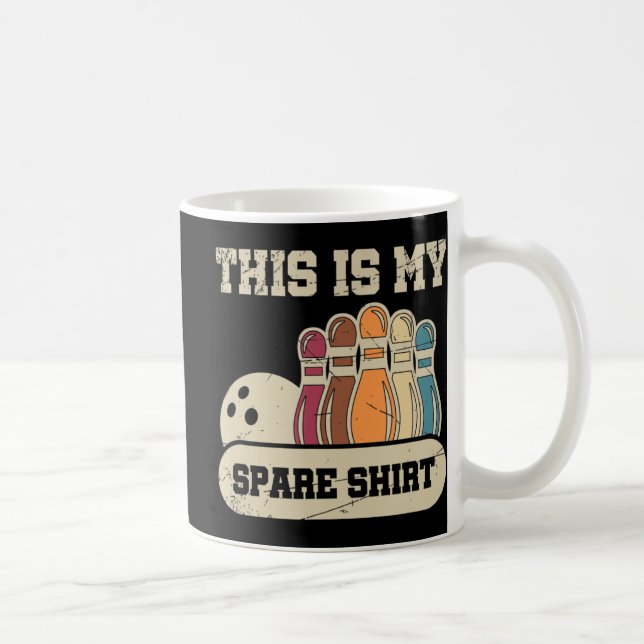 This Is My Spare  Bowling Alley Gutter Pins Bowlin Coffee Mug (Right)