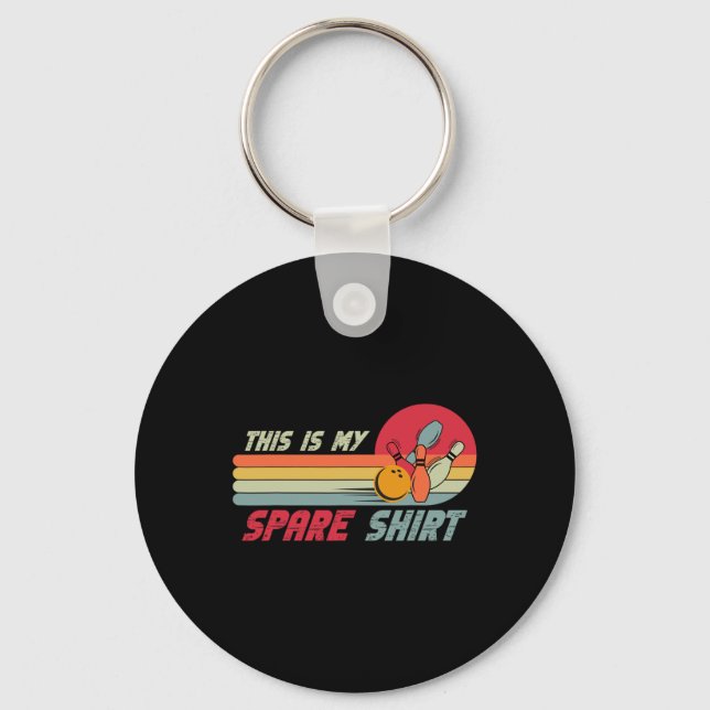 This Is My Spare Shirt Funny Bowling  Key Ring (Front)