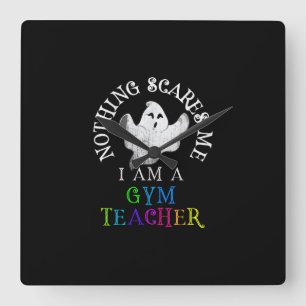This is My Spooky Gym Teacher Costume Don't Scare Square Wall Clock