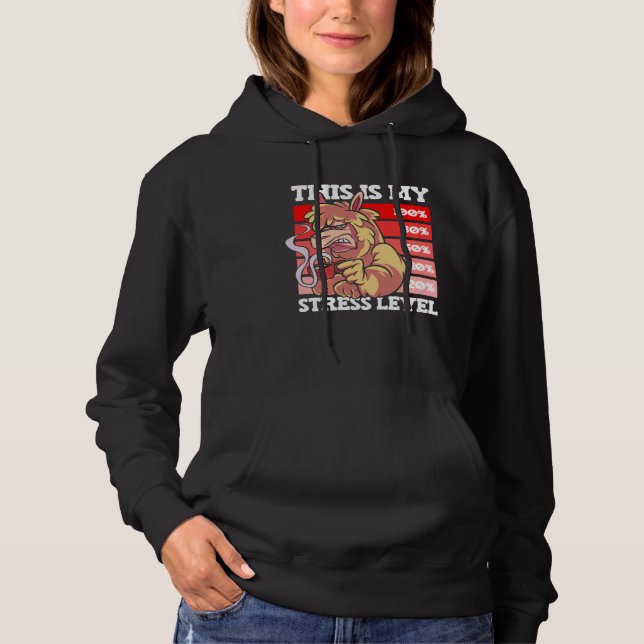This Is My Stress Level Donkey Stress Awareness Mo Hoodie (Front)