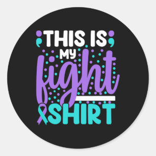 This Is My Suicide Prevention Awareness Teal Purpl Classic Round Sticker