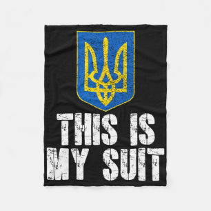 This Is My Suit Support Ukraine Trident Ukrainian Fleece Blanket