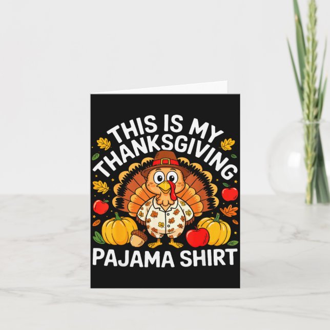 This Is My Thanksgiving Pajama Shirt Adult Kid Men Card (Front)