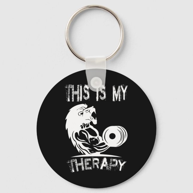 This Is My Therapy Bodybuilding Gym  Key Ring (Front)
