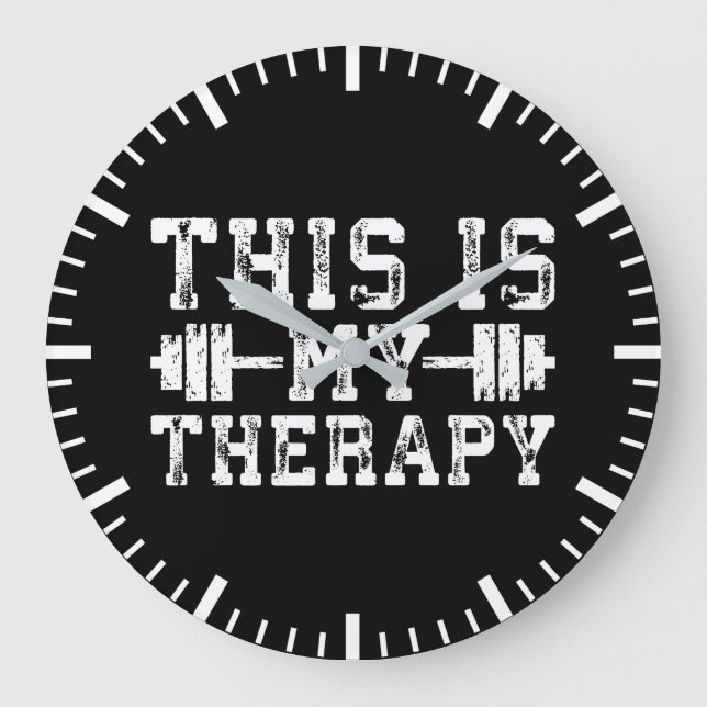 This Is My Therapy - Gym Workout Inspirational Large Clock (Front)
