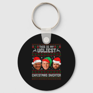 This Is My Ugliest Christmas Sweater Funny Trump V Key Ring