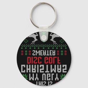 This Is My Ugly Christmas Disc Golf Sweater Disc G Key Ring