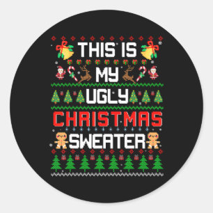 This Is My Ugly Fun Christmas Classic Round Sticker