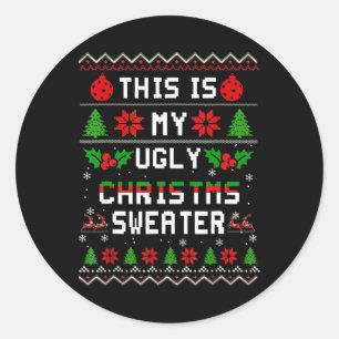 This Is My Ugly Fun Christmas Xmas Holiday Gifts Classic Round Sticker