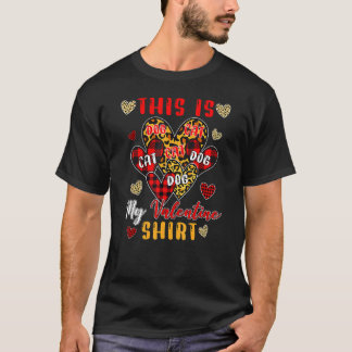 This Is My Valentine Cute Valentine Cat Dog T-Shirt