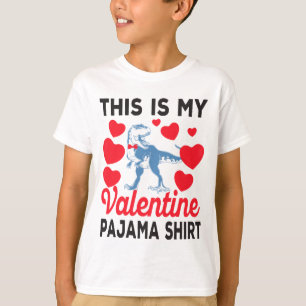 This Is My Valentine Pajama Shirt Dinosaur Lover 