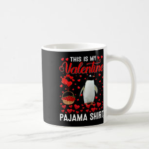 This Is My Valentine Shirt Penguin Red Heart Anima Coffee Mug